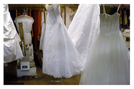 Wedding gowns in cleaned and ready for preservation.